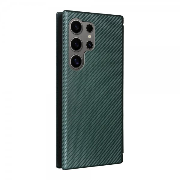 Samsung Galaxy S25 Ultra Kotelo, hiilikuitukuvioitu, vihreä
