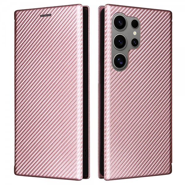 Samsung Galaxy S25 Ultra Kotelo Hiilikuitutekstuuri Ruusukulta