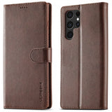 Lc.Imeeke Samsung Galaxy S25 Ultra Kotelo korttipaikalla, jalustatoiminnolla, tummanruskea