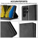 Lc.Imeeke Samsung Galaxy S25 Ultra Kotelo Korttipaikalla, Jalustatoiminto, Musta