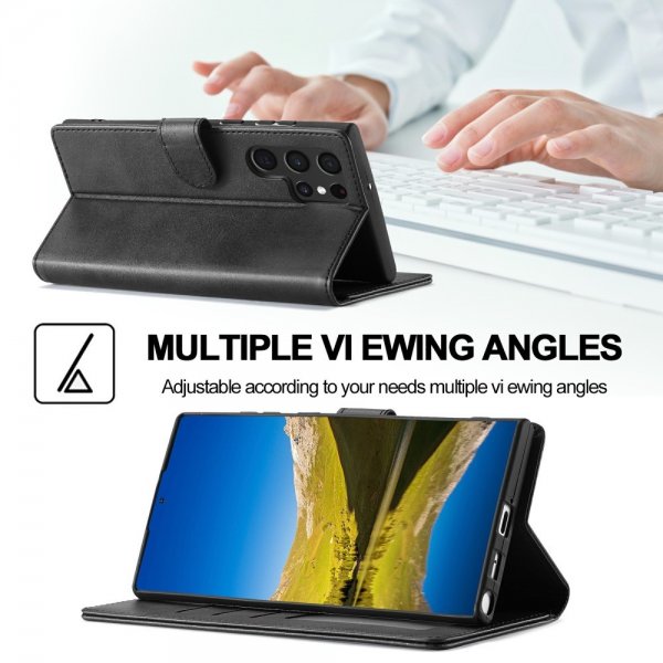 Lc.Imeeke Samsung Galaxy S25 Ultra Kotelo Korttipaikalla, Jalustatoiminto, Musta