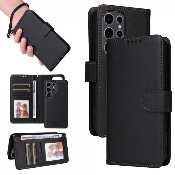Betopnice Samsung Galaxy S25 Ultra Kuori irrotettavalla kuorella 005 Musta