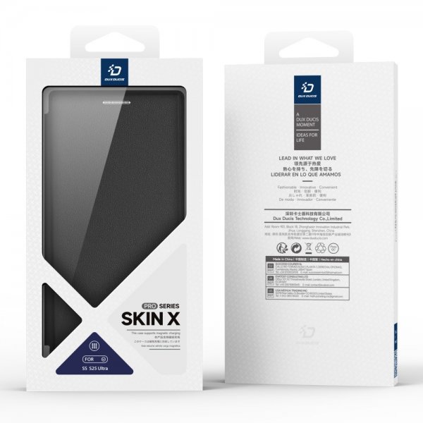 Dux Ducis Samsung Galaxy S25 Ultra -kotelo Skin X Pro Series Jalusta MagSafe Musta