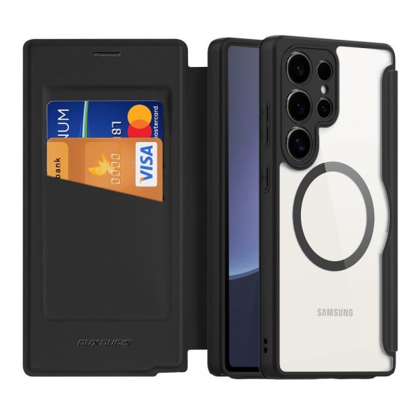 Dux Ducis Samsung Galaxy S25 Ultra -kuori Skin X Pro Series MagSafe, musta