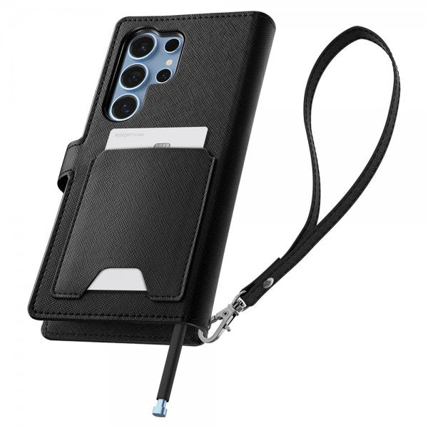 Spigen Samsung Galaxy S25 Ultra Kotelo Wallet S Musta