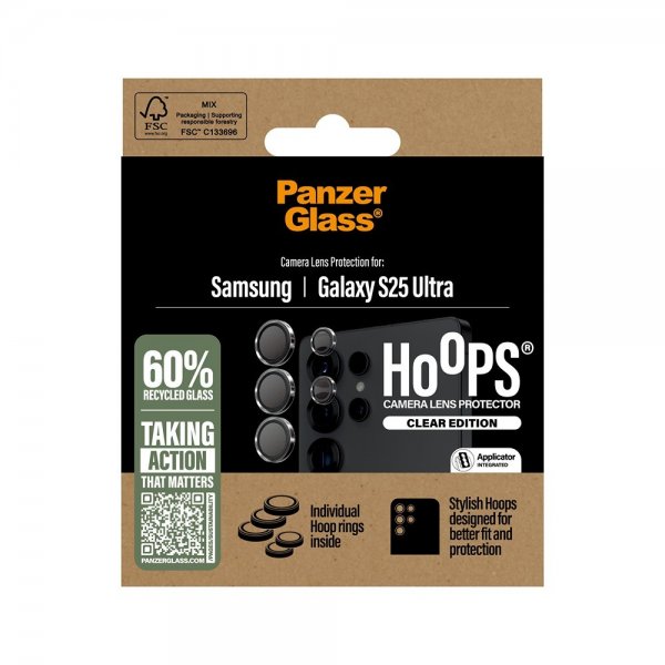 PanzerGlass Samsung Galaxy S25 Ultra Kameralinssisuojus Hoops Transparent