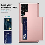 Samsung Galaxy S25 Ultra Kuori Card Slide Ruusukulta