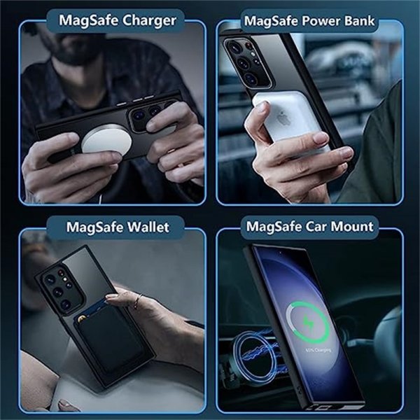 Samsung Galaxy S25 Ultra Kuori Värjätyllä Reunalla MagSafe Harmaa