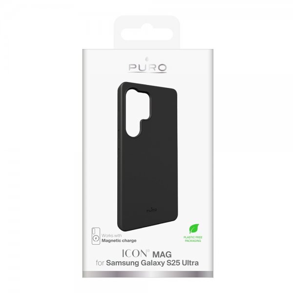 Puro Samsung Galaxy S25 Ultra Kuori ICON Mag Musta