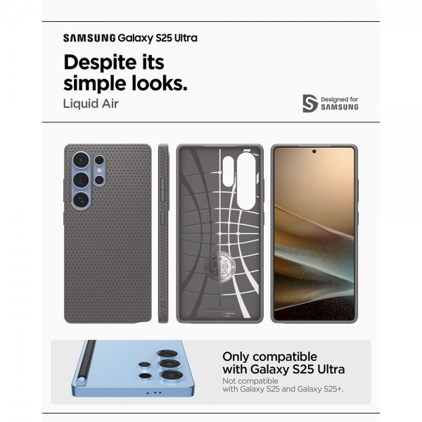 Spigen Samsung Galaxy S25 Ultra Kuori Liquid Air Marble Gray