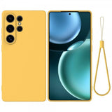 Samsung Galaxy S25 Ultra Silikonisuojakuori hihnalla, keltainen