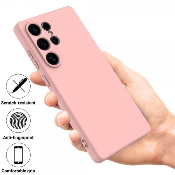 Samsung Galaxy S25 Ultra Kuori hihnalla Silikoni Vaaleanpunainen
