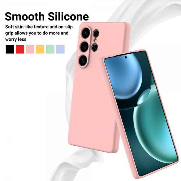Samsung Galaxy S25 Ultra Kuori hihnalla Silikoni Vaaleanpunainen