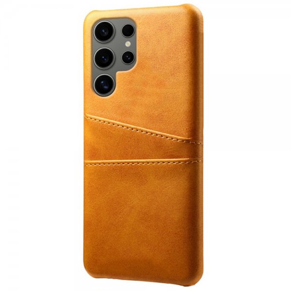 Samsung Galaxy S25 Ultra -suojakuori kahdella korttipaikalla, vaaleanruskea