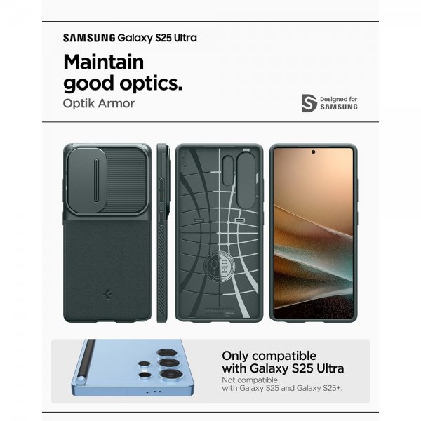 Spigen Samsung Galaxy S25 Ultra Kuori Optik Armor Abyss Green