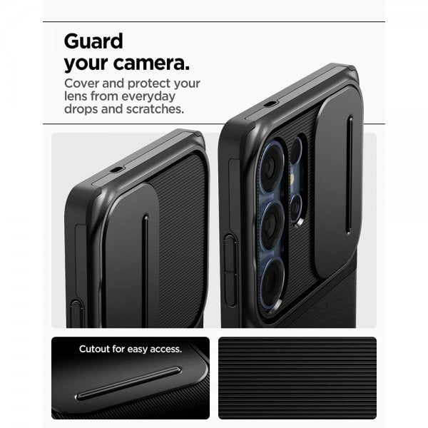 Spigen Samsung Galaxy S25 Ultra Optik Armor musta kuori