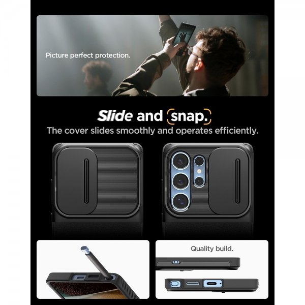 Spigen Samsung Galaxy S25 Ultra Optik Armor musta kuori