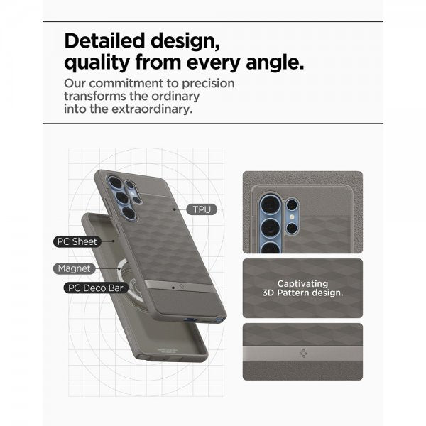 Spigen Samsung Galaxy S25 Ultra Kuori Parallax MagFit Ash Gray