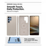 Spigen Samsung Galaxy S25 Ultra Kuori Silicone Fit MagFit Natural Titanium