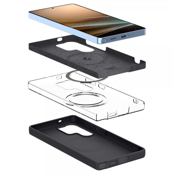Spigen Samsung Galaxy S25 Ultra Kuori Silicone Fit MagFit Musta