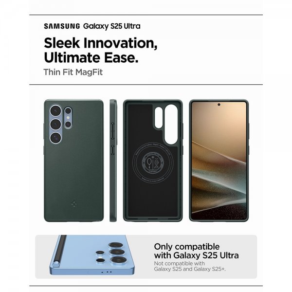 Spigen Samsung Galaxy S25 Ultra Kuori Thin Fit MagFit Abyss Green