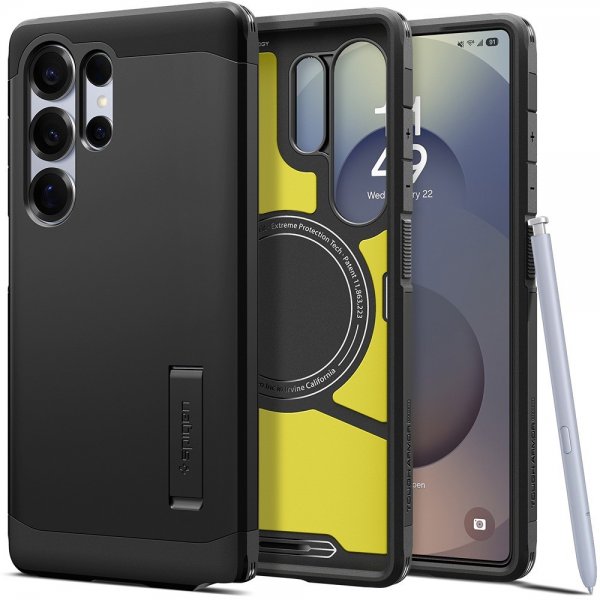 Spigen Samsung Galaxy S25 Ultra Kuori Tough Armor MagFit Musta
