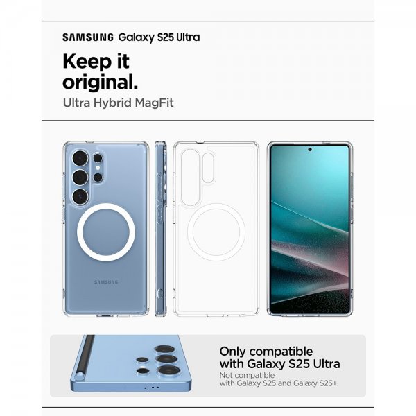 Spigen Samsung Galaxy S25 Ultra Kuori Ultra Hybrid MagFit Clear White