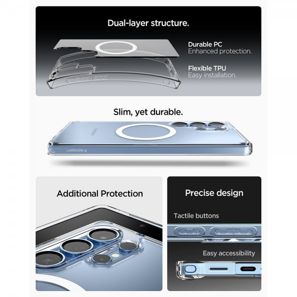Spigen Samsung Galaxy S25 Ultra Kuori Ultra Hybrid MagFit Clear White
