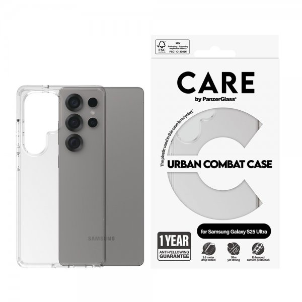 CARE by PanzerGlass Samsung Galaxy S25 Ultra Urban Combat läpinäkyvä suojakuori