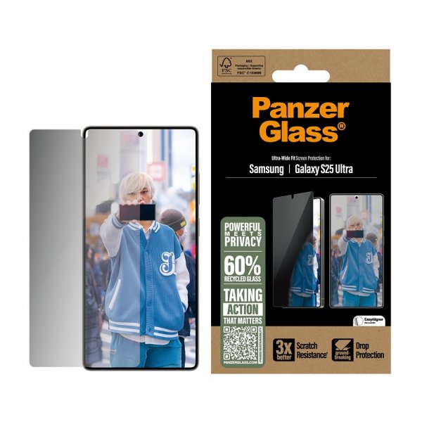 PanzerGlass Samsung Galaxy S25 Ultra Näytönsuoja Ultra-Wide Fit Privacy EasyAligner