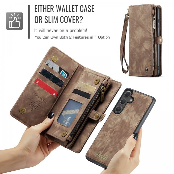 CaseMe Samsung Galaxy S26 Plus -kotelo, 008 Series, irrotettava kuori, ruskea