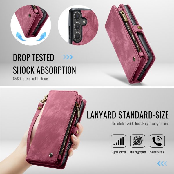 CaseMe Samsung Galaxy S26 Plus -kotelo 008 Series, irrotettava kuori, punainen