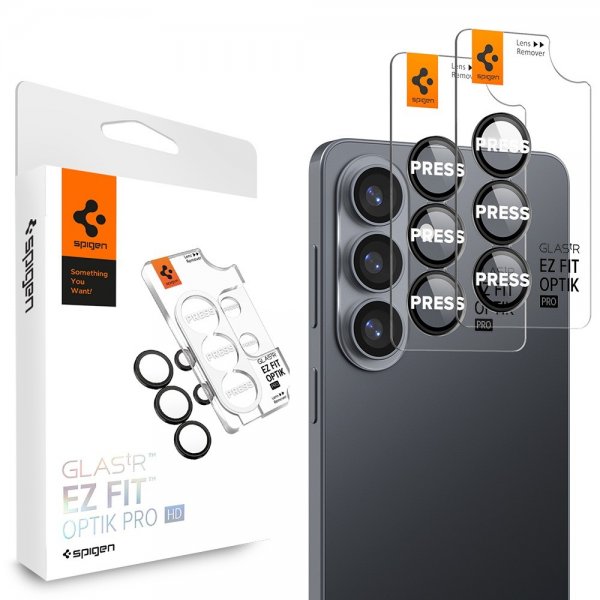 Spigen Samsung Galaxy S26 Plus Kameran Suojalasi GLAS.tR EZ Fit Optik Pro 2-pakkaus, Musta