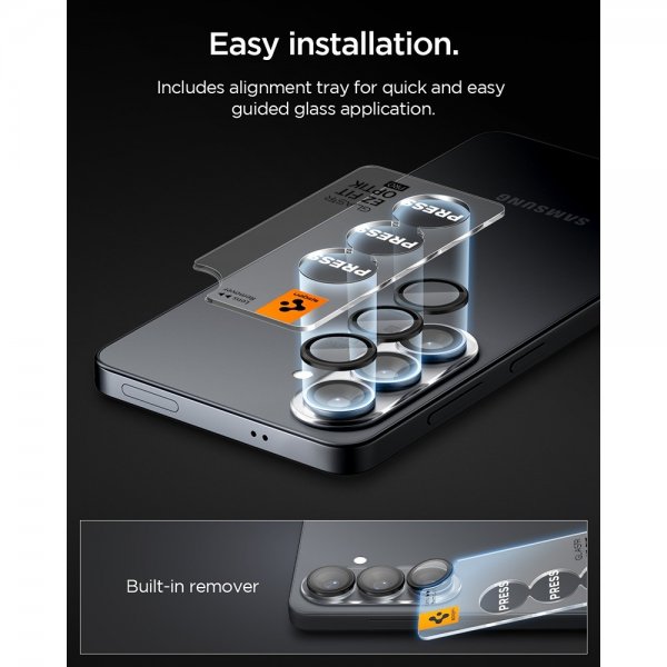 Spigen Samsung Galaxy S26 Plus Kameran Suojalasi GLAS.tR EZ Fit Optik Pro 2-pakkaus, Musta