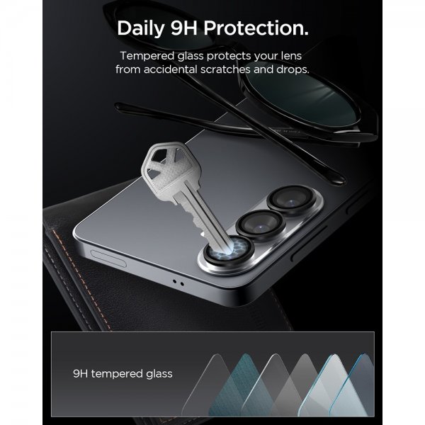 Spigen Samsung Galaxy S26 Plus Kameran Suojalasi GLAS.tR EZ Fit Optik Pro 2-pakkaus, Musta