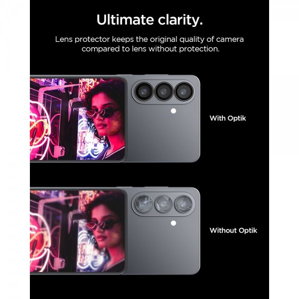 Spigen Samsung Galaxy S26 Plus Kameran Suojalasi GLAS.tR EZ Fit Optik Pro 2-pakkaus, Musta