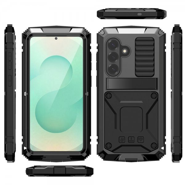 R-JUST Samsung Galaxy S26 Plus Kuori Metalli Iskunkestävä Musta