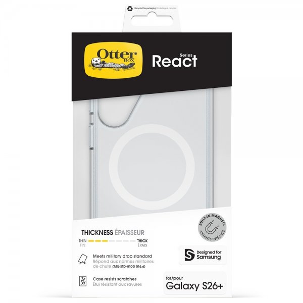 Otterbox Samsung Galaxy S26 Plus Suojakuori React MagSafe Läpinäkyvä