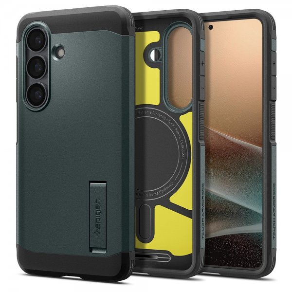 Spigen Samsung Galaxy S26 Plus Suojakuori Tough Armor MagFit Abyss Green