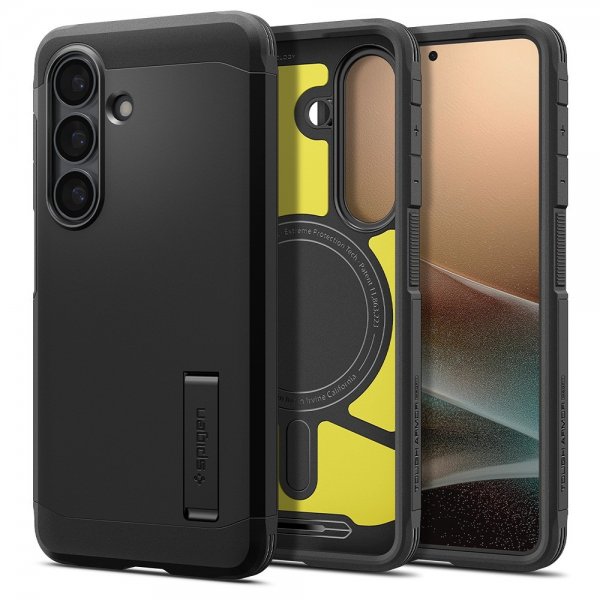 Spigen Samsung Galaxy S26 Plus -suojakuori Tough Armor MagFit, musta