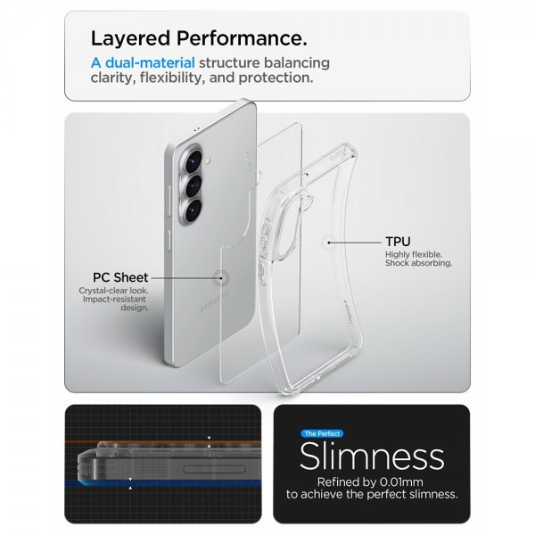Spigen Samsung Galaxy S26 Plus -kuori Ultra Hybrid Crystal Clear