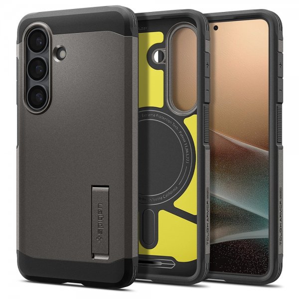 Spigen Samsung Galaxy S26 -suojakuori Tough Armor MagFit Gunmetal
