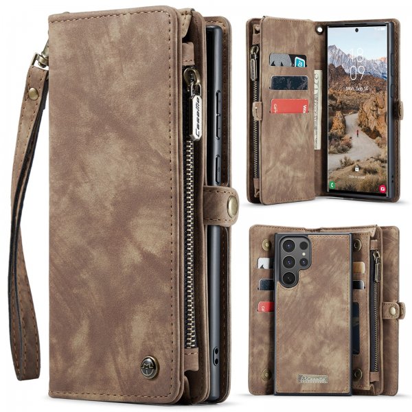 CaseMe Samsung Galaxy S26 Ultra -kotelo 008-sarja, irrotettava kuori, ruskea