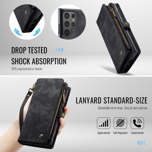 CaseMe Samsung Galaxy S26 Ultra Kotelo 008 Series Irrotettava Kuori Musta