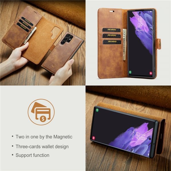 Dg.Ming Samsung Galaxy S26 Ultra Kotelo Irrotettavalla Kuorella Ruskea