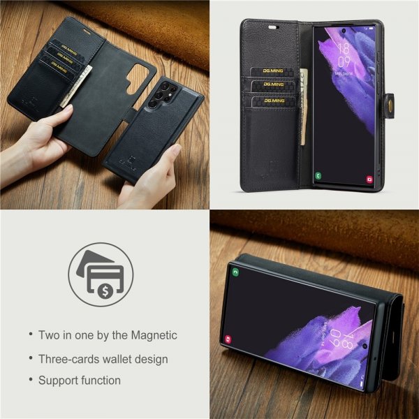 Dg.Ming Samsung Galaxy S26 Ultra Kotelo irrotettavalla kuorella, musta