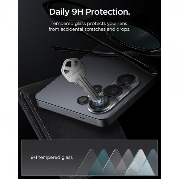 Spigen Samsung Galaxy S26 Ultra Kameran suojaus GLAS.tR EZ Fit Optik Pro 2-pakkaus Musta