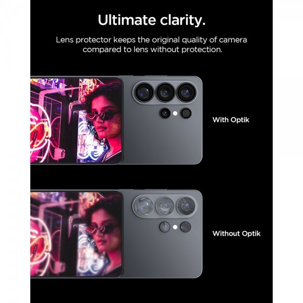 Spigen Samsung Galaxy S26 Ultra Kameran suojaus GLAS.tR EZ Fit Optik Pro 2-pakkaus Musta