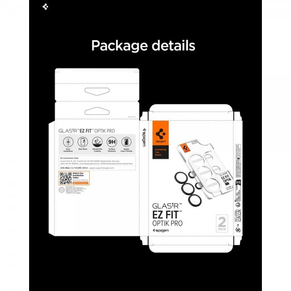 Spigen Samsung Galaxy S26 Ultra Kameran suojaus GLAS.tR EZ Fit Optik Pro 2-pakkaus Musta