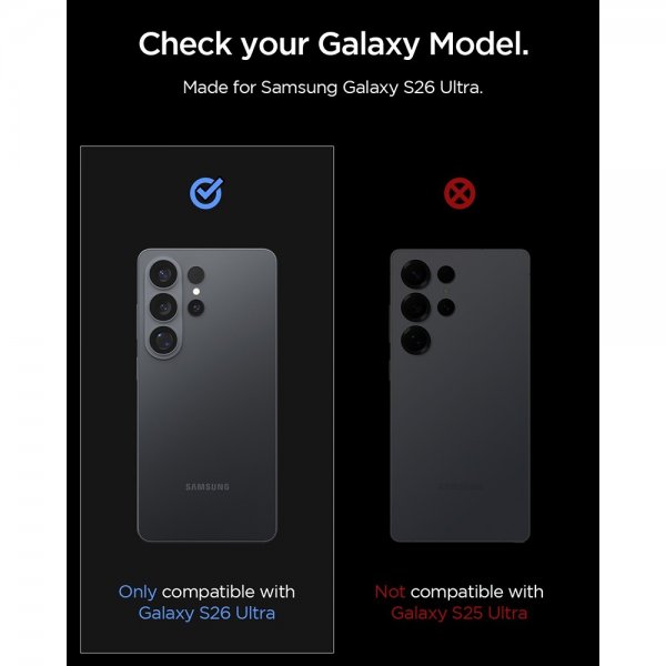 Spigen Samsung Galaxy S26 Ultra Kameran suojaus GLAS.tR EZ Fit Optik Pro 2-pakkaus Musta